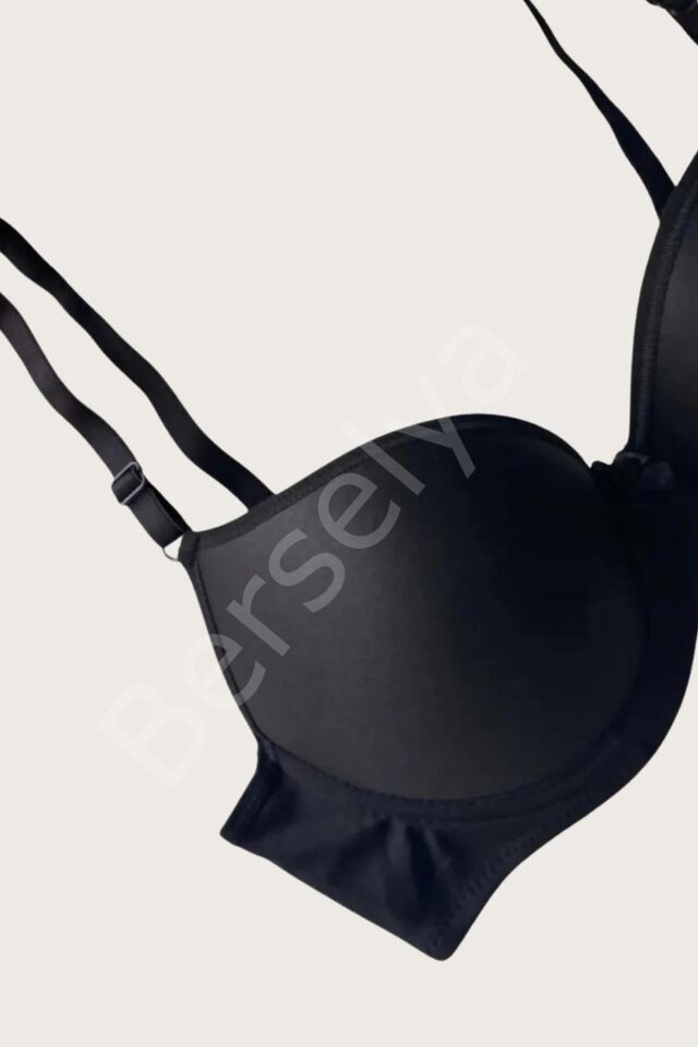 Mikro Kumaş Push Up Dolgulu Balenli Günlük Tek Destekli Sütyen