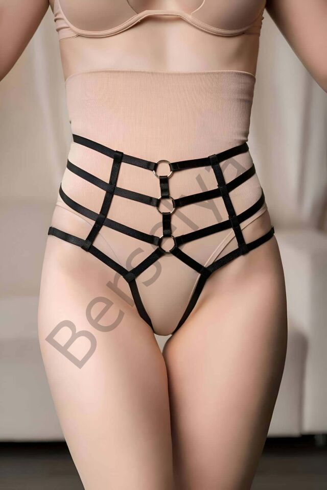 Ağı Açık Yüksel Bel String Lastik Harness - Brf1211