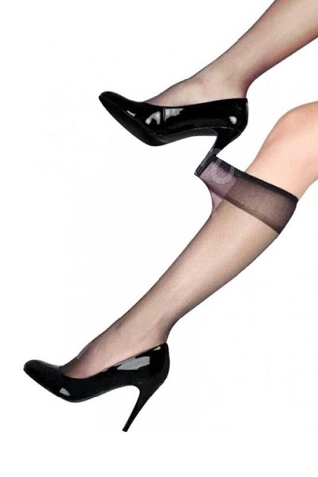 6 Adet Fit Dizaltı Çorap 15 Denye 500 Siyah