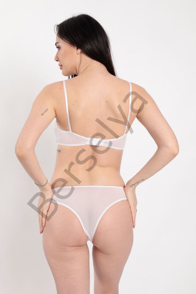 Beyaz Tül Sütyen Takım - 881