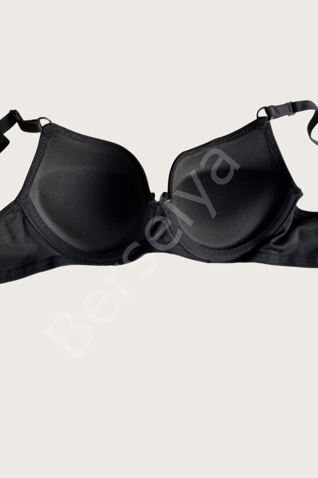 Siyah-beyaz-kırmızı-ten 4'lü Dolgulu Push Up Micro Balenli Günlük Tek Destekli Sütyen
