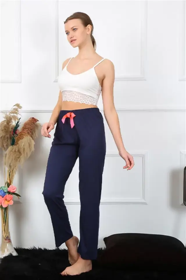 Kadın Pamuklu Alt Pijama Lacivert