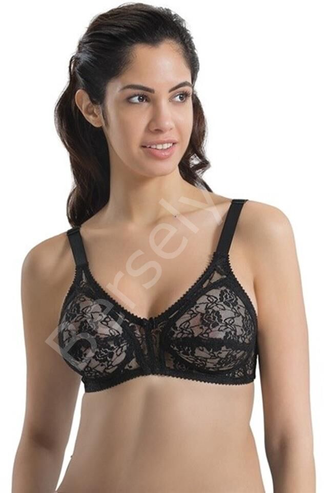 Siyah Emay 145 C Dantelli Toparlayıcı Sütyen