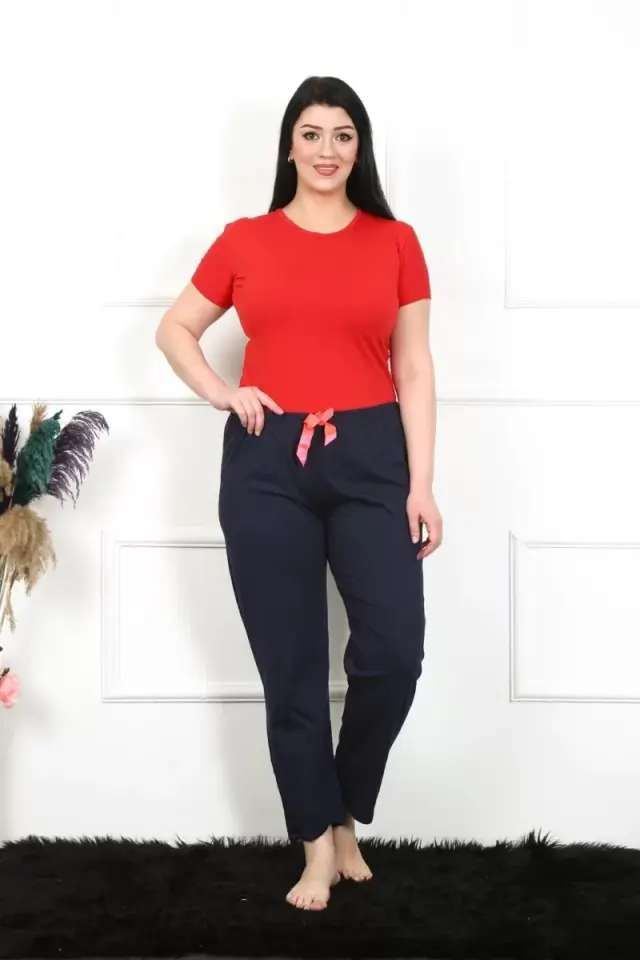 Kadın Pamuklu Büyük Beden Alt Pijama Lacivert