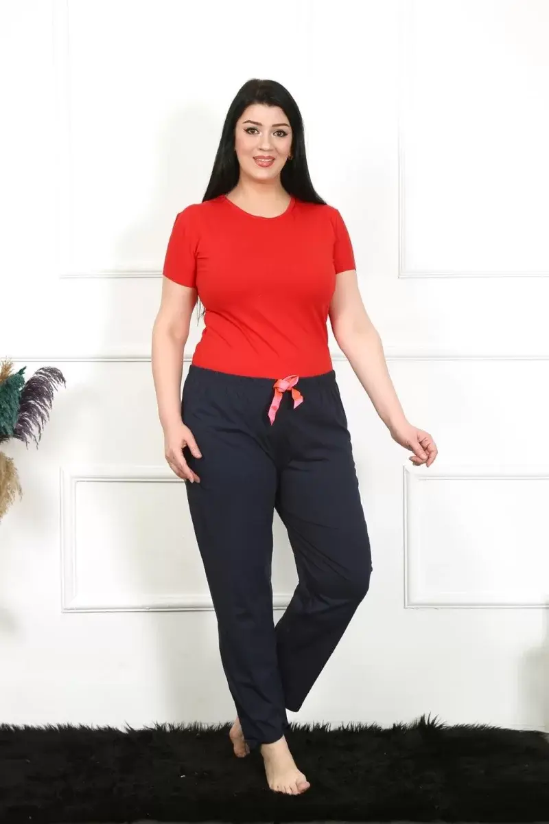 Kadın Pamuklu Büyük Beden Alt Pijama Lacivert