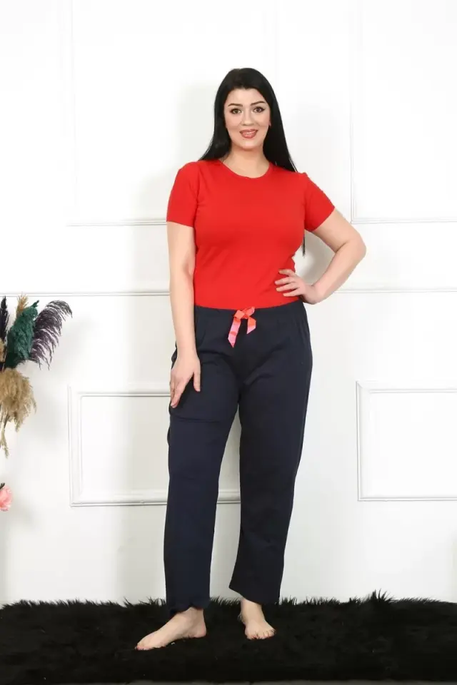 Kadın Pamuklu Büyük Beden Alt Pijama Lacivert