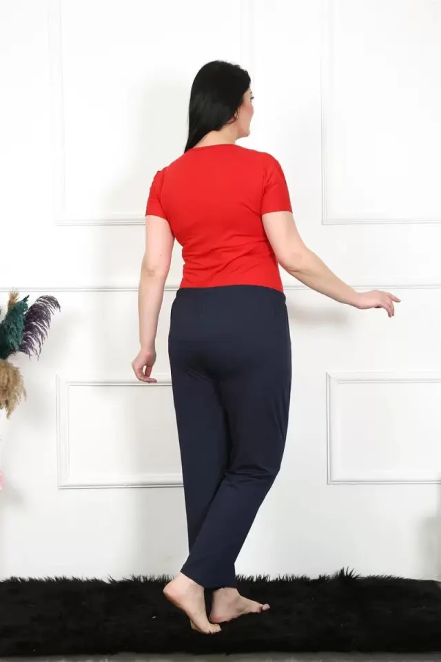 Kadın Pamuklu Büyük Beden Alt Pijama Lacivert
