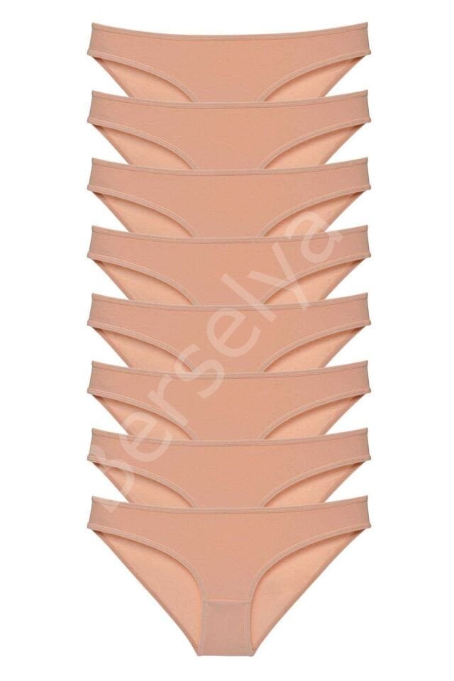 8 Adet Süper Eko Set Likralı Kadın Slip Külot Ten