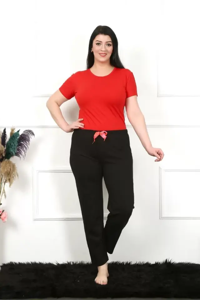 Kadın Pamuklu Büyük Beden Alt Pijama Siyah