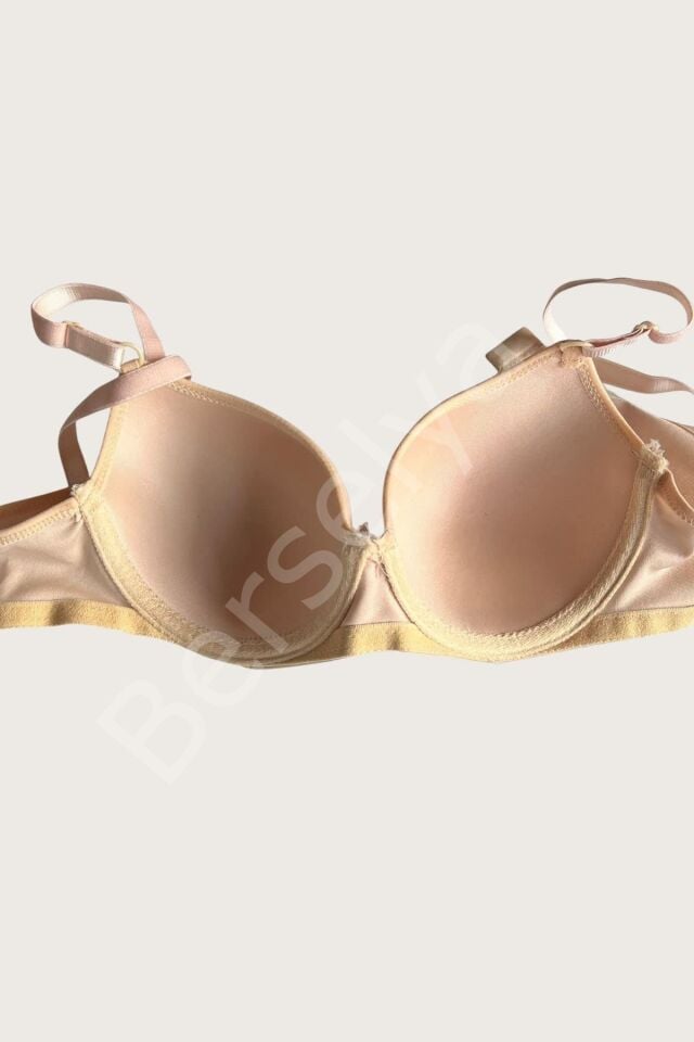 Kırmızı-ten 2'li Mikro Kumaş İçi Boş Balenli Günlük Desteksiz Sütyen