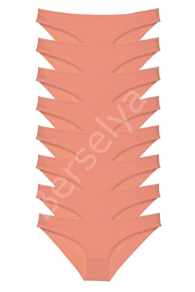 8 Adet Süper Eko Set Likralı Kadın Slip Külot Pudra