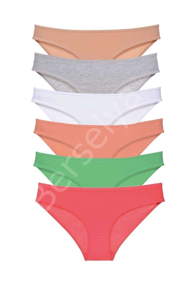 6 adet Süper Eko Set Likralı Kadın Slip Külot Renk 6