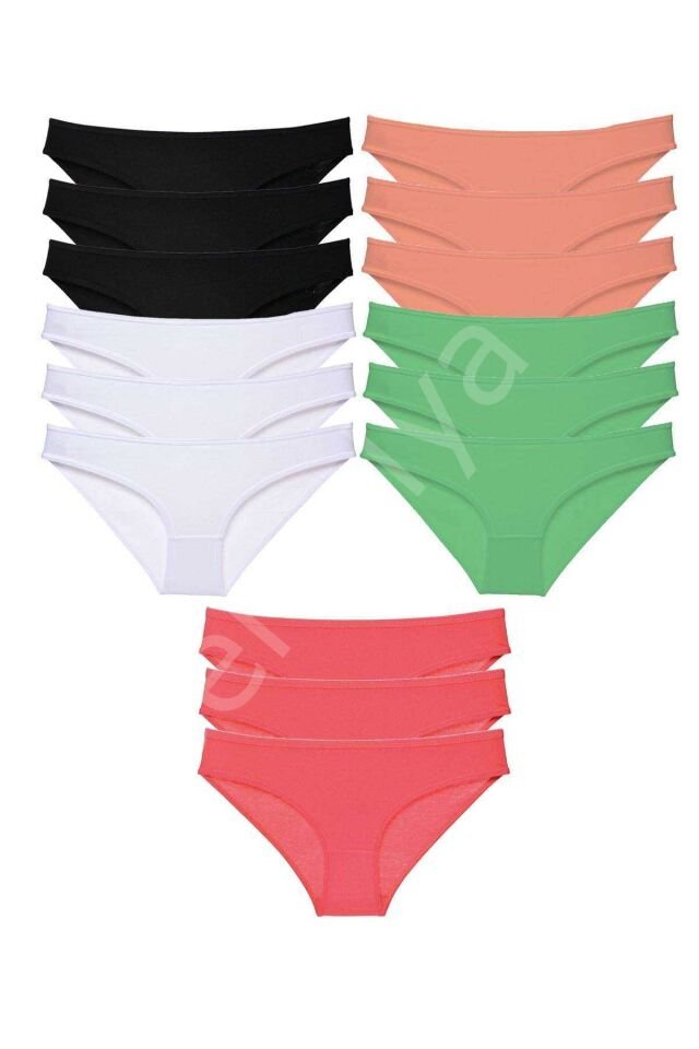 15 Adet Süper Eko Set Likralı Kadın Slip Külot 516