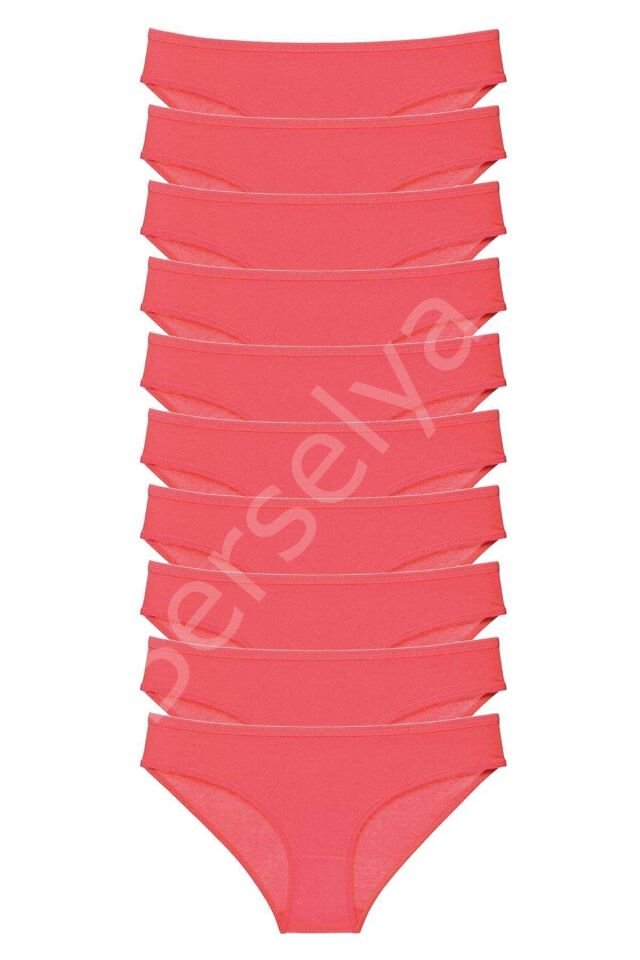 10 Adet Süper Eko Set Likralı Kadın Slip Külot Fuşya