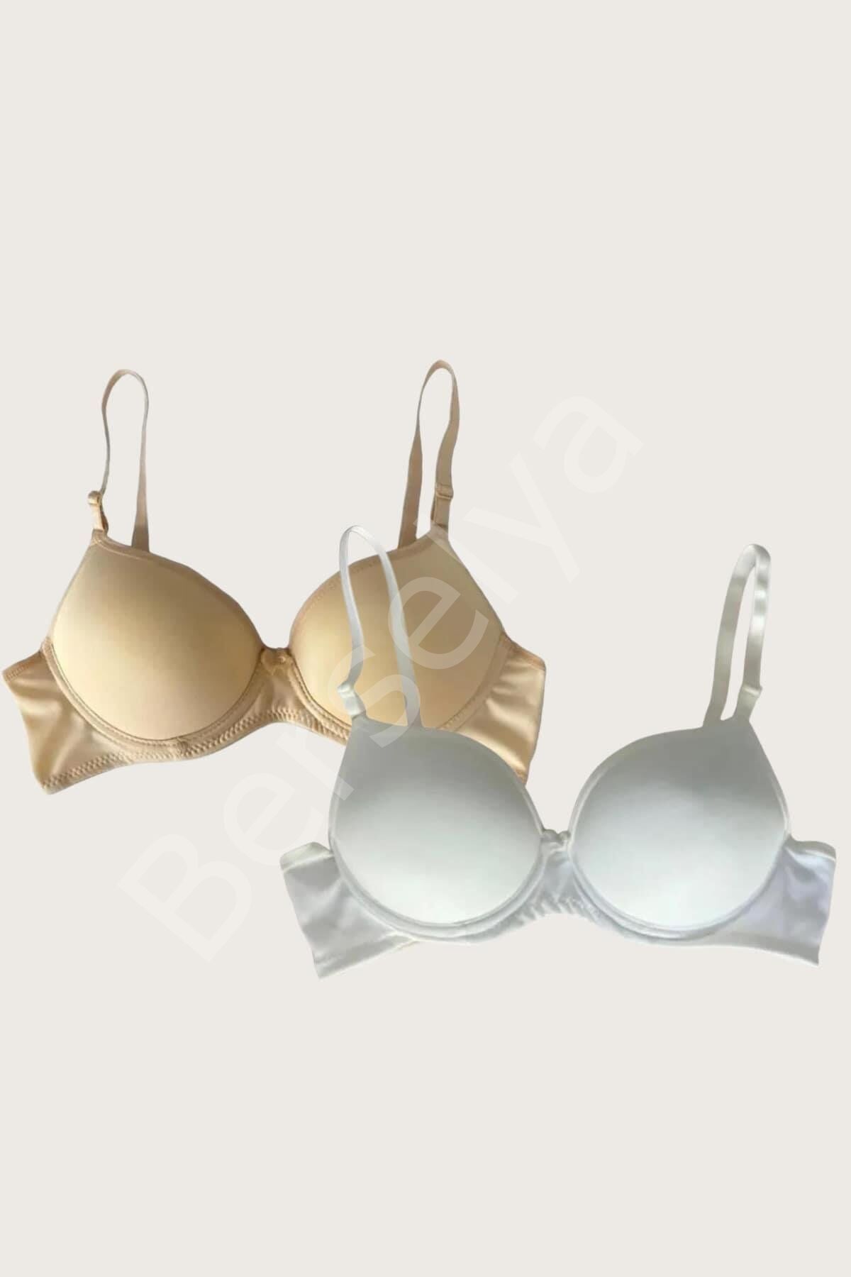 Ten-beyaz 2'li Mikro Kumaş İçi Boş Balenli Günlük Desteksiz Sütyen