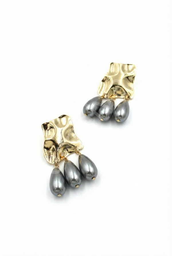 Plaka Küpe - Gri Gri