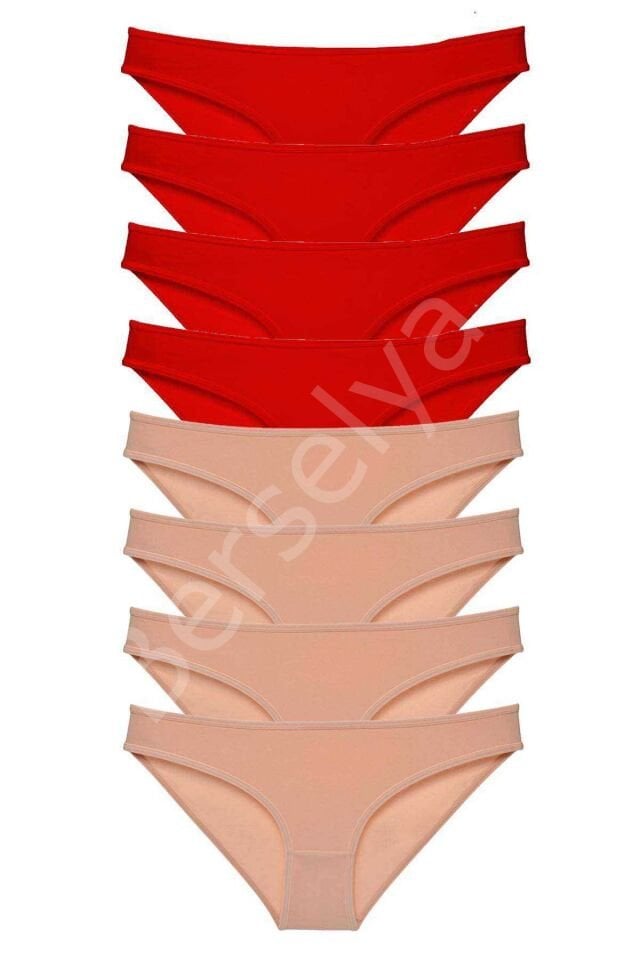 8 Adet Süper Eko Set Likralı Kadın Slip Külot