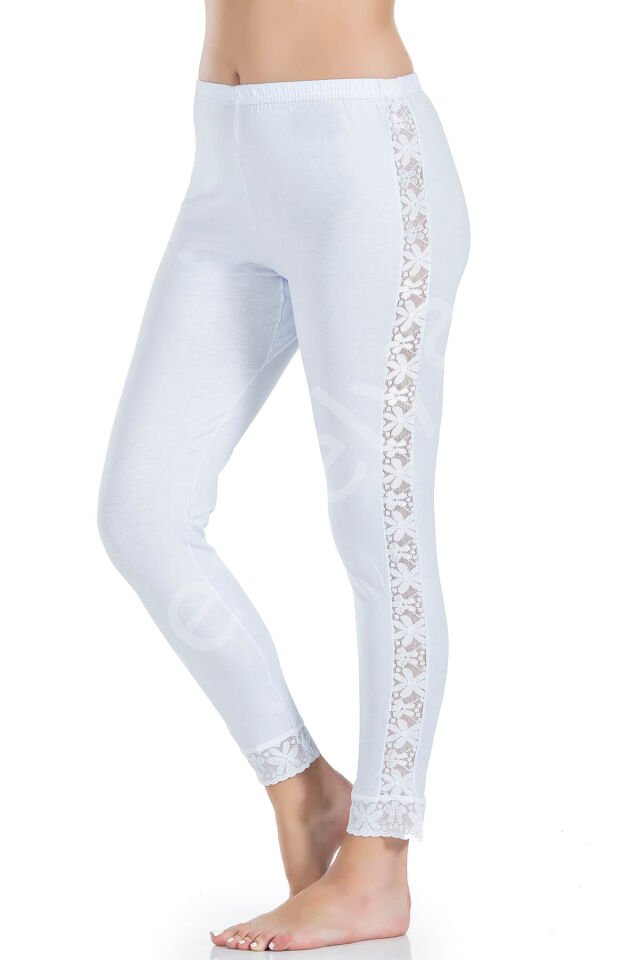 Dantel Şeritli Uzun Kadın Tayt 416