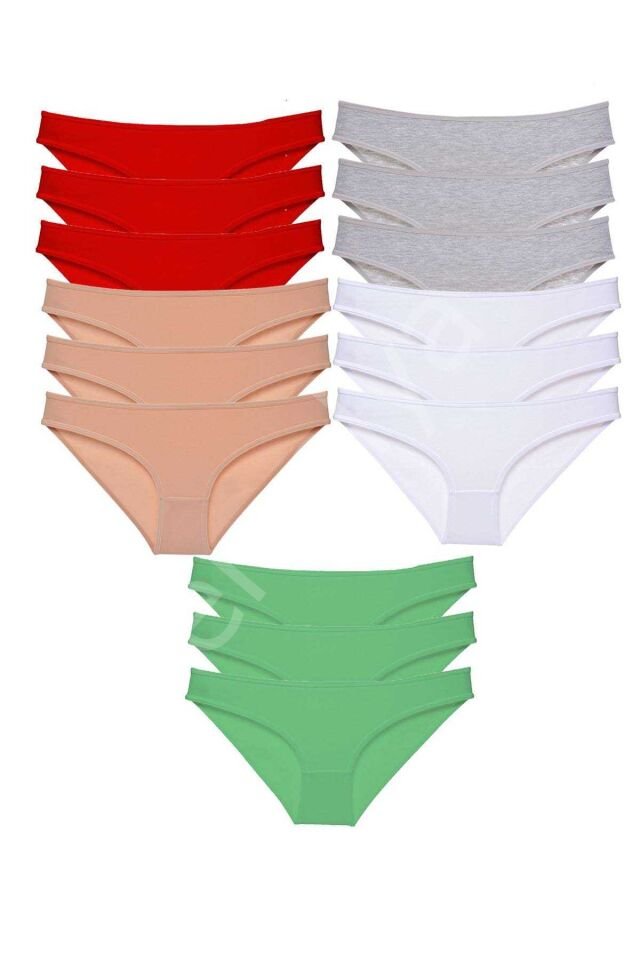 15 Adet Süper Eko Set Likralı Kadın Slip Külot 521