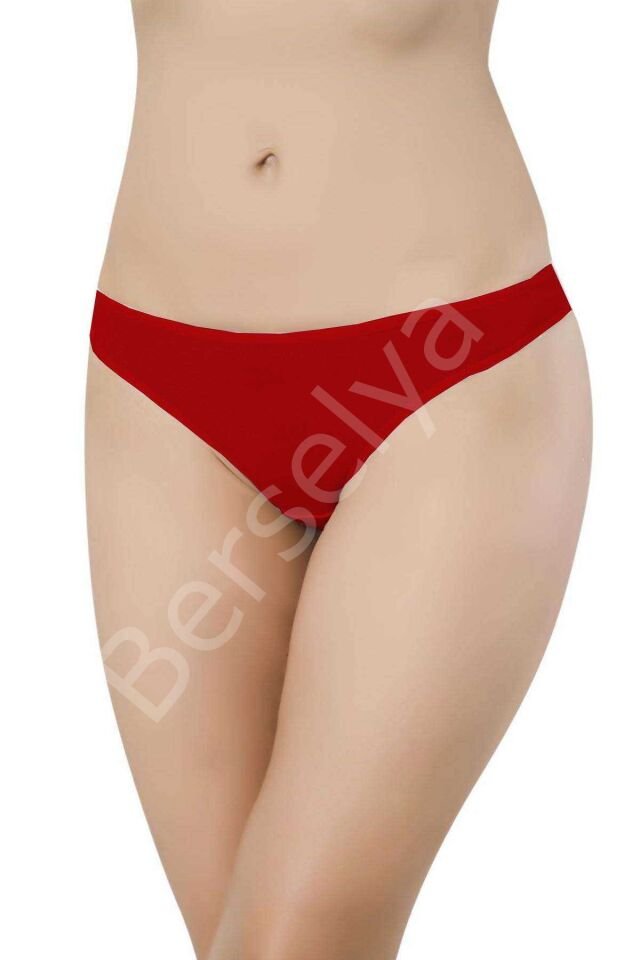 8 Adet Süper Eko Set Likralı Kadın Slip Külot Kırmızı Beyaz