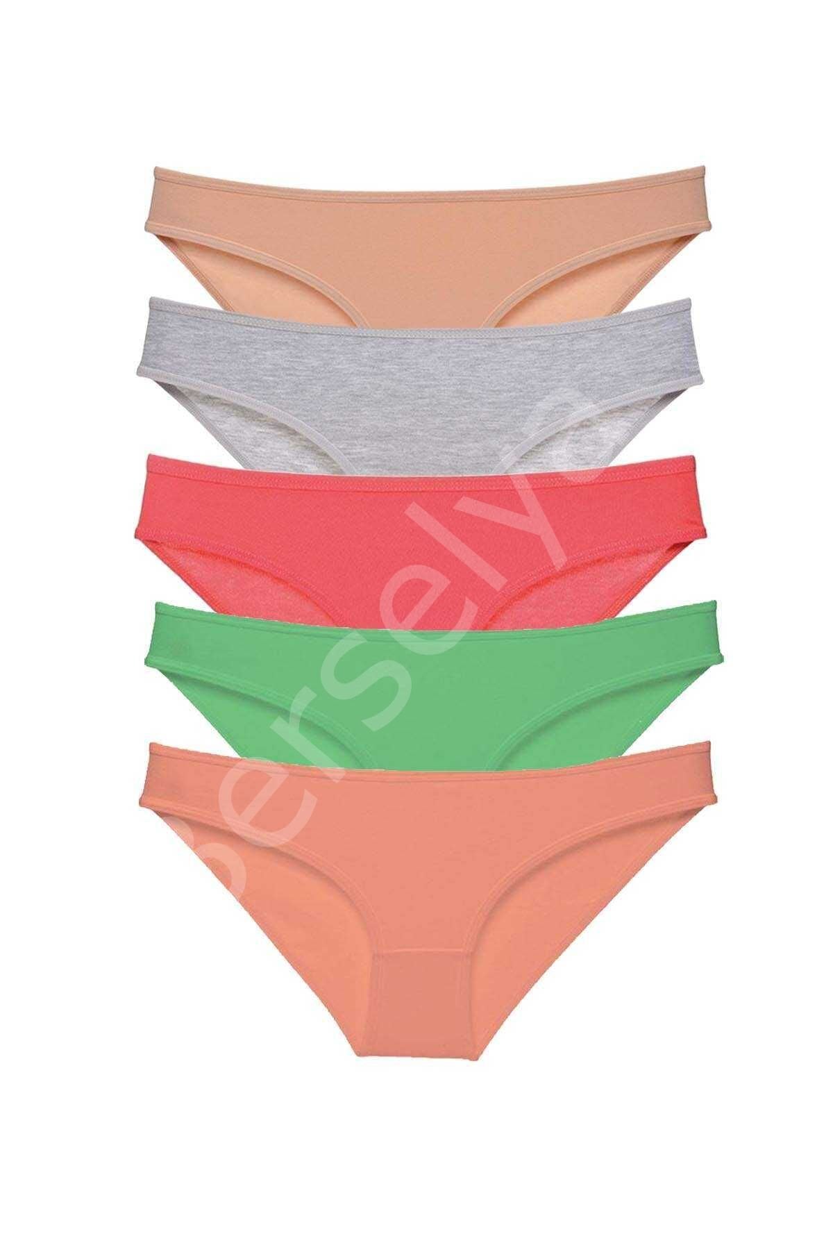 5 adet Eko Set Likralı Kadın Slip Külot Soft Renkler S