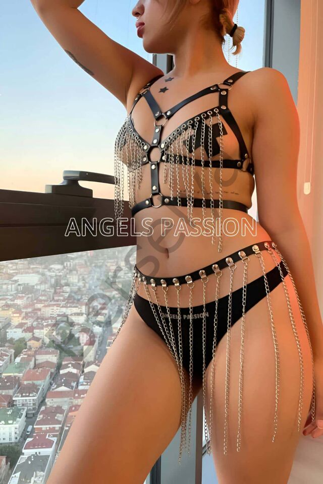 Fantazi Giyim Zincirli Etek Ve Büstiyer Takım - Brf496