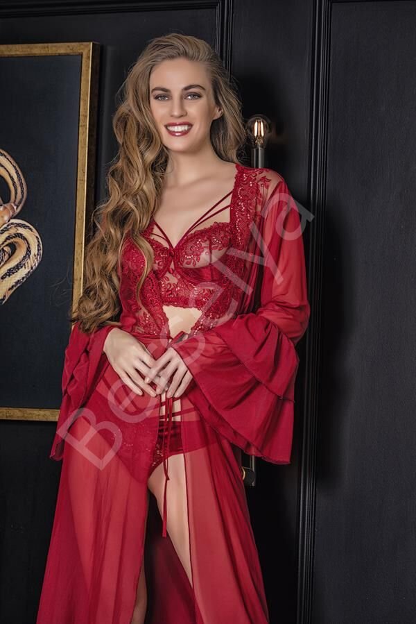 Transparan Bralet String Takım Bordo (brf31632)