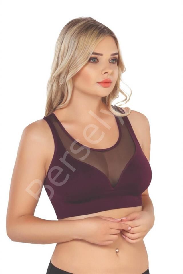 Bordo Emay 4028 Seamless Tül Toparlayıcı Sütyen Korse