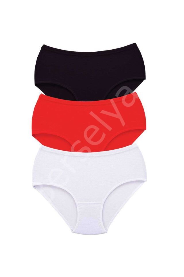 3 Adet Tutku Kadın Yüksek Bel Bato Kalın Lastik Külot S3 2XL