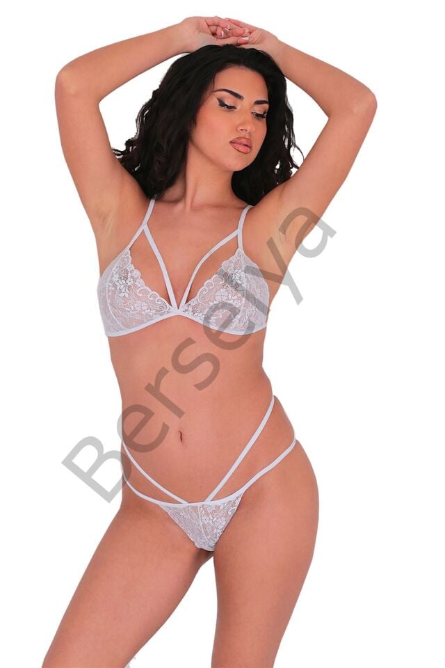 Beyaz Dantelli Sütyen Takım 2' Li - 863