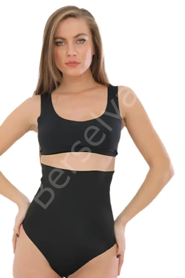 Lazer Kesim Yüksek Bel Slip Korse Kadın