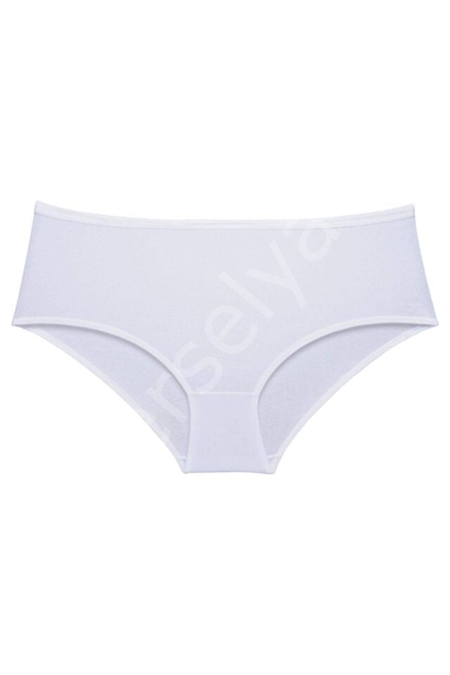 3 Adet Kadın Yüksek Bel Bato Külot Beyaz Gri Ten