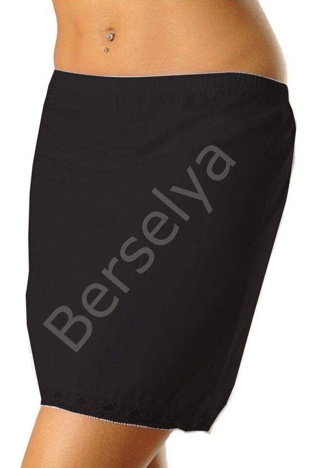 Kadın Dantel Detaylı Mini Jüpon Etek Astarı Siyah - 3001a