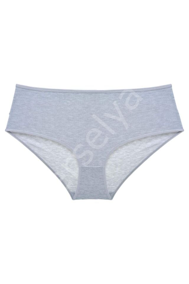 3 Adet Kadın Yüksek Bel Bato Külot Beyaz Gri Pudra