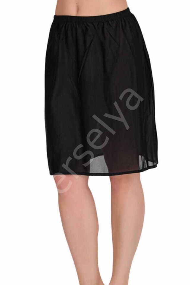 Kadın Jarse Jüpon Siyah 11003b