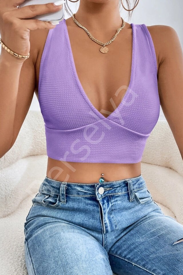 Kadın Siyah Çapraz Sırt Detaylı Şık Crop Top Büstiyer