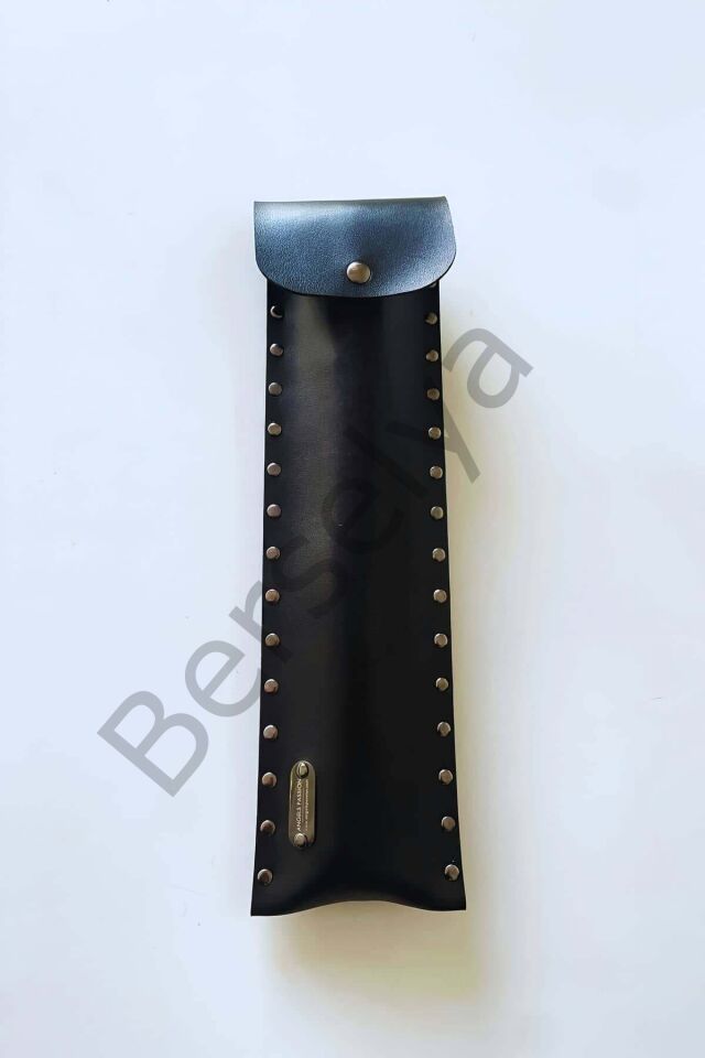 Deri Çantalı Siyah Kırbaç, Şık Deri Kırbaç, Sexy Aksesuar - Brf1287