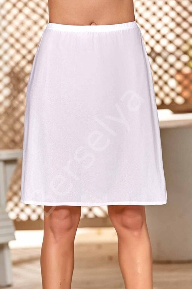 Kadın Jarse Jüpon Beyaz 11003b