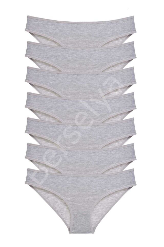7 adet Süper Eko Set Likralı Kadın Slip Külot Gri S