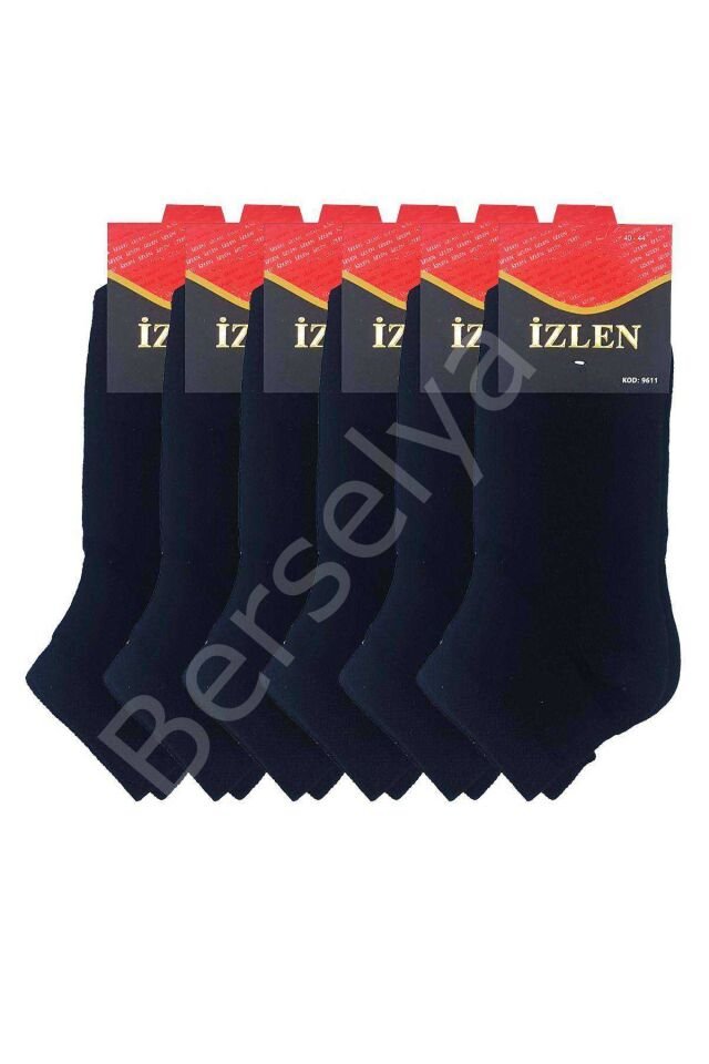 Siyah Erkek Kısa Spor Çorap 6 Çift