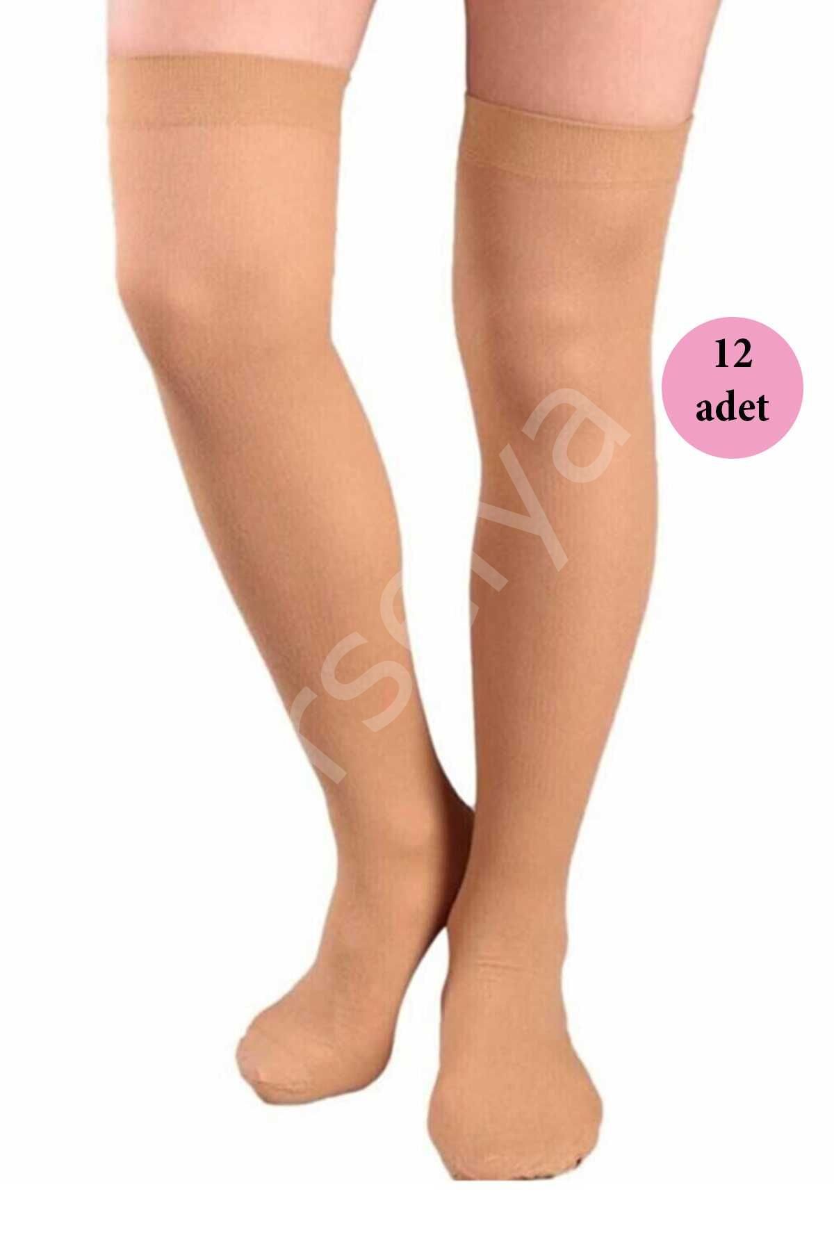 12 Adet Mus Kaçmaz Lastikli Çorap 70 Denye 38 Bronz