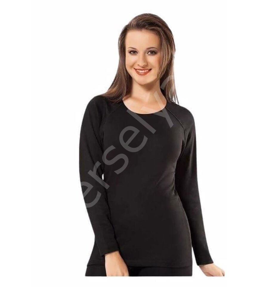 Kota Kadın Kışlık Termal Sıcak Tutan Tayt ve Fanila Takım 2'li Set Siyah