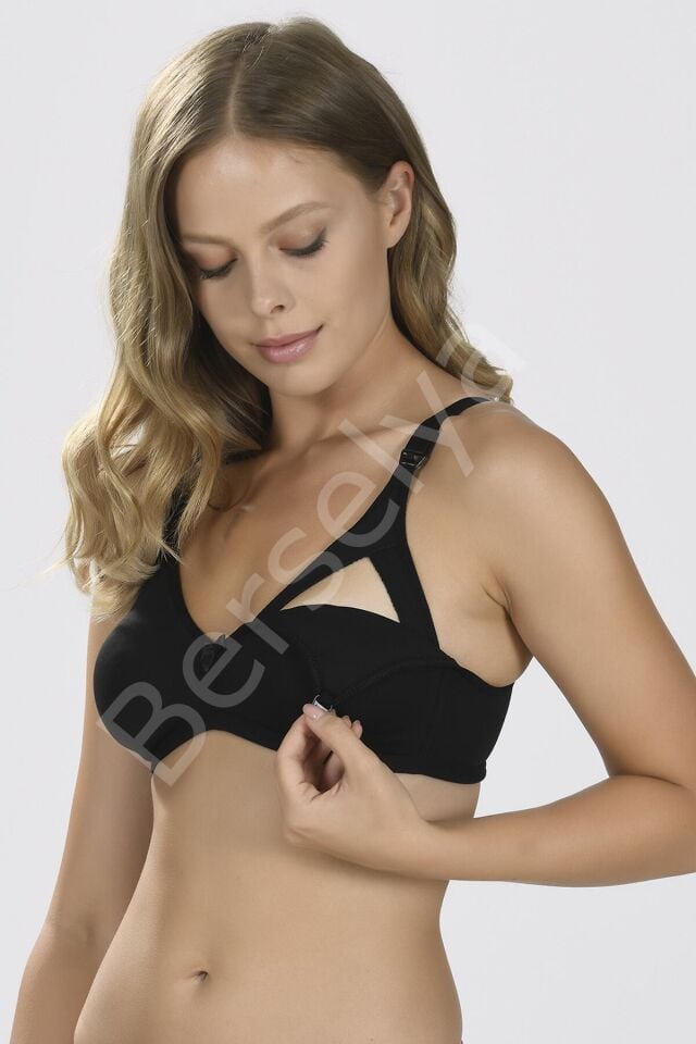 Siyah Dikişsiz Emzirme Sütyeni