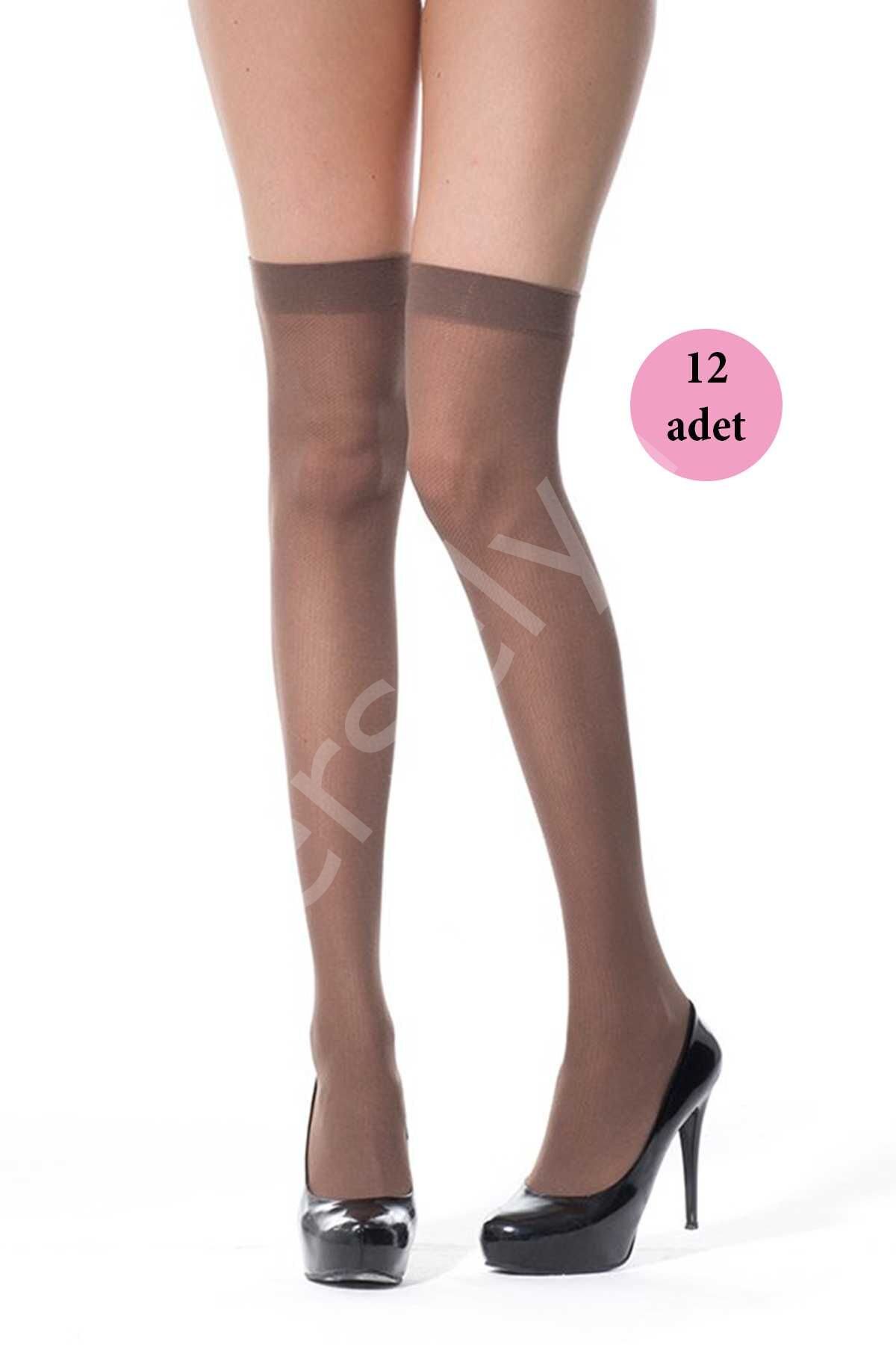 12 Adet Mus Kaçmaz Lastikli Çorap 70 Denye 86 Vizon