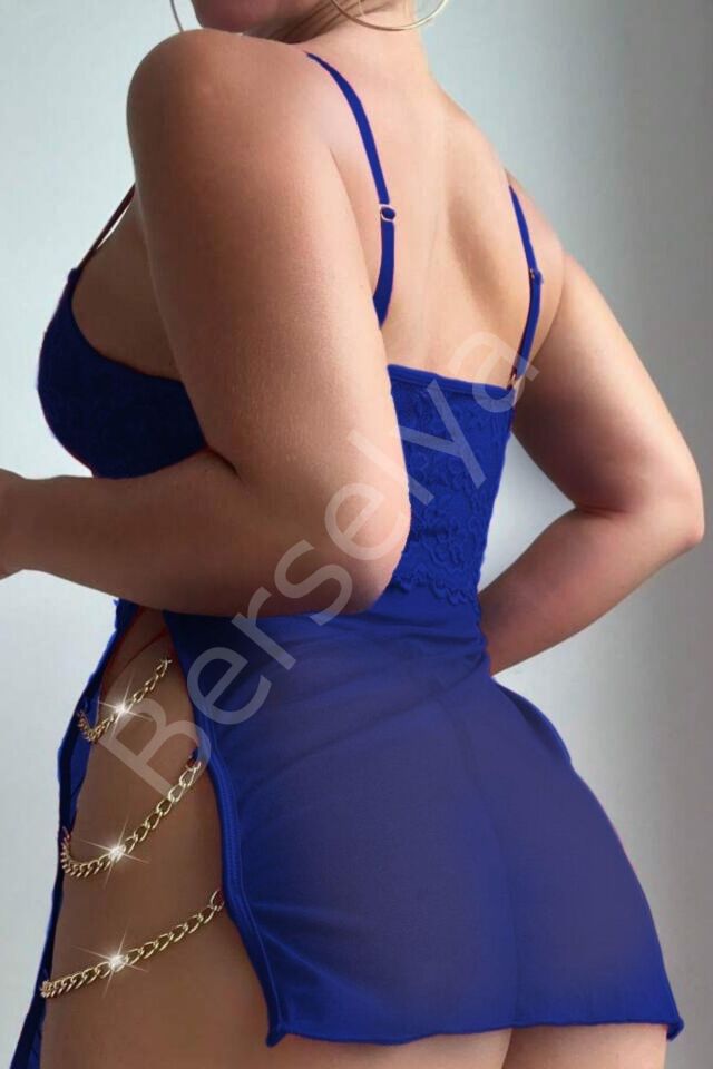 Saks Özel Tasarım Zicir Aksesuarlı Gecelik 15574