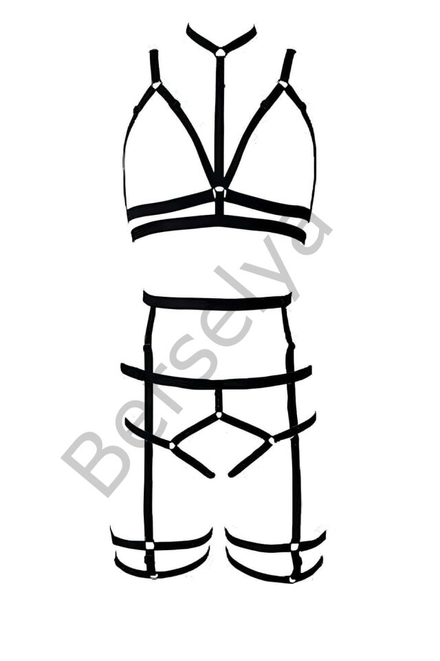 String - Sütyen Jartiyer Harness Takım - Brf142