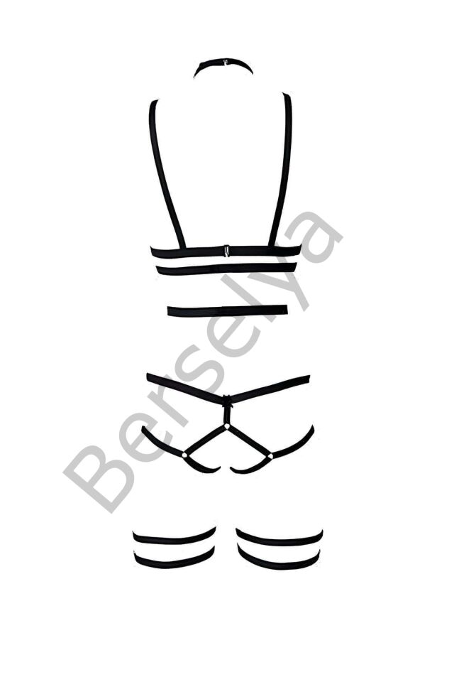 String - Sütyen Jartiyer Harness Takım - Brf142