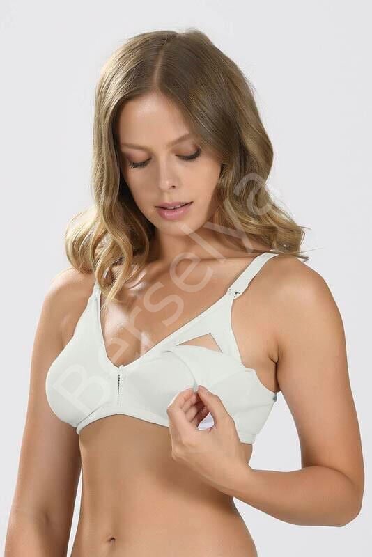 Ekru Dikişsiz Emzirme Sütyeni