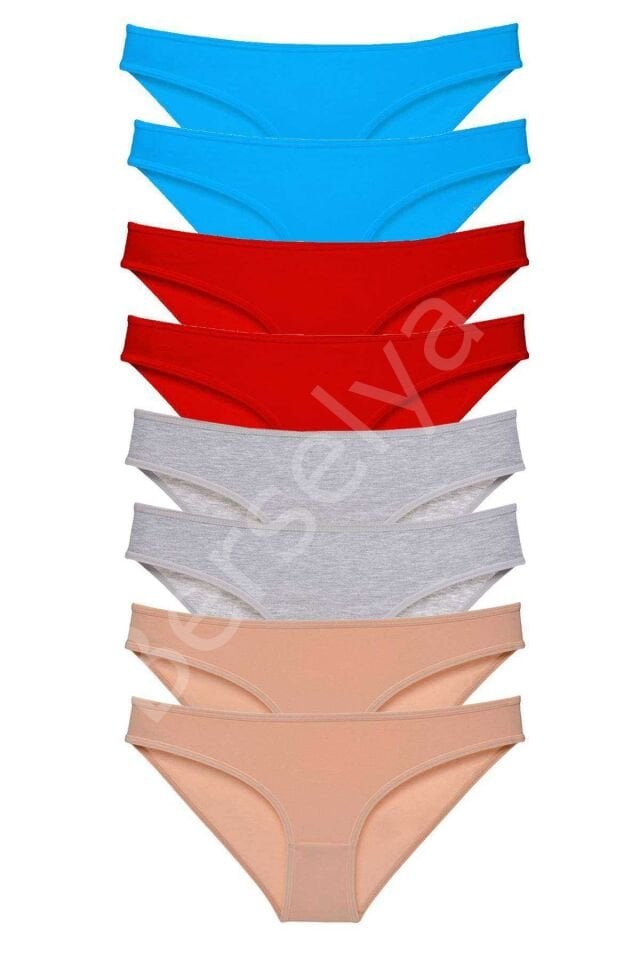 8 adet Süper Eko Set Likralı Kadın Slip Külot 534