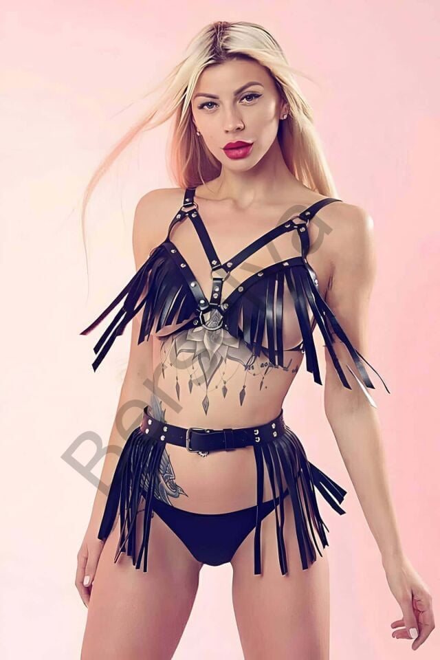 Püsküllü Deri Fantazi Takım - Brf440